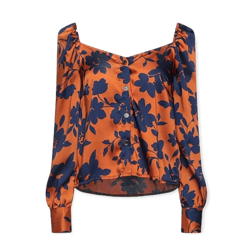 Frnch floral cap sleeve blouse
